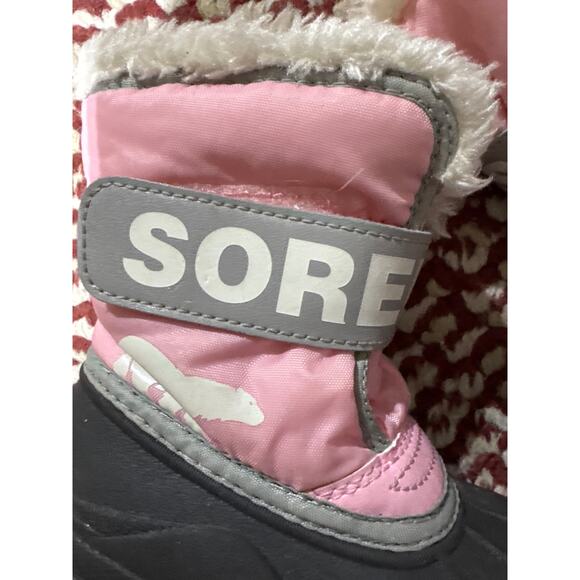 Sorel Snow Commander Boot Unisex Children's Winter Boots Size 7 Pink - Picture 4 of 9